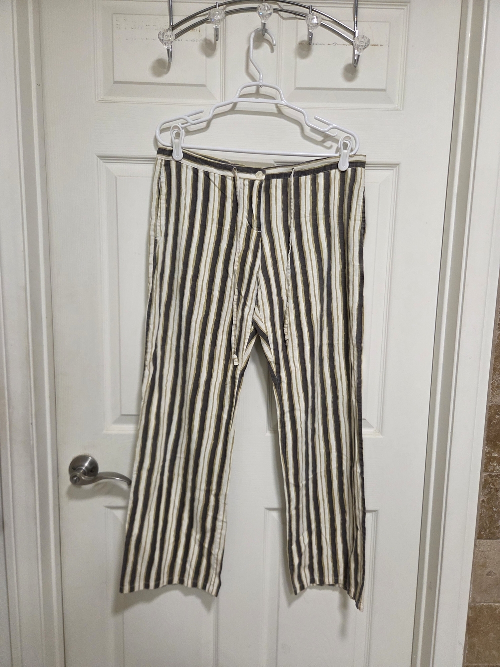 Vintage Bongo Y2K Striped Linen Pants - Size Medium - Great Condition